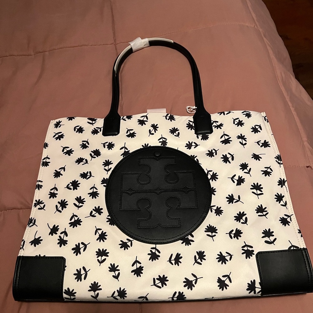 Tory Burch Black and White Tote Bag